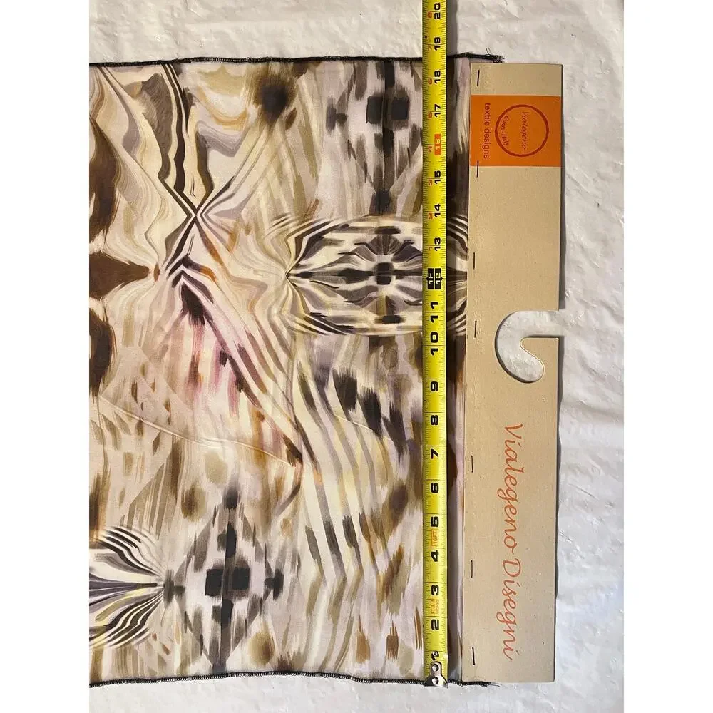 One of a Kind Silk Scarf Manufacture Sample - Brown - Vialegeno Disegni